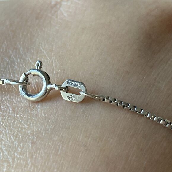 Vintage Sterling Silver 925 Abalone Square Roped Pendant w/ 18in Box Chain 9.13g - Picture 11 of 15